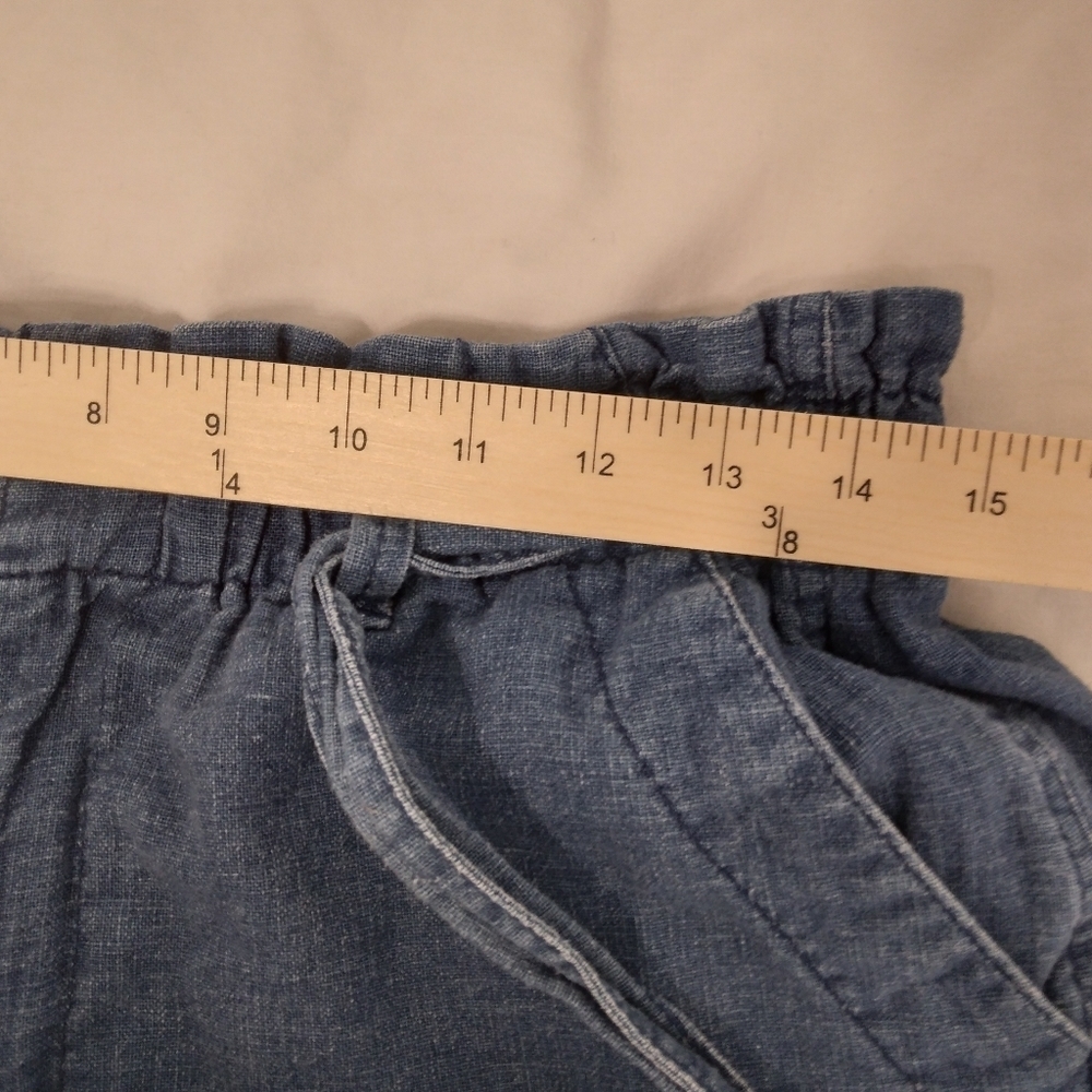Universal Thread Linen Blend Blue Paper bag Shorts - Picture 6 of 8